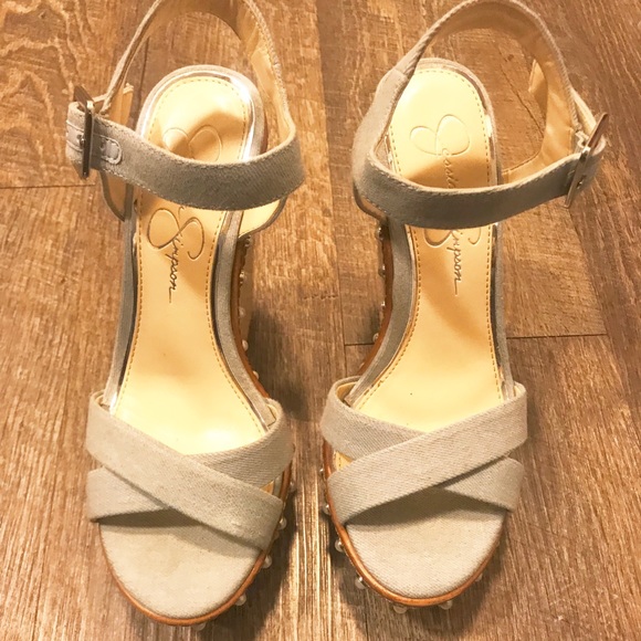 **NEW** Jessica Simpson:  Denim Wedge_Size 7M - Picture 2 of 8
